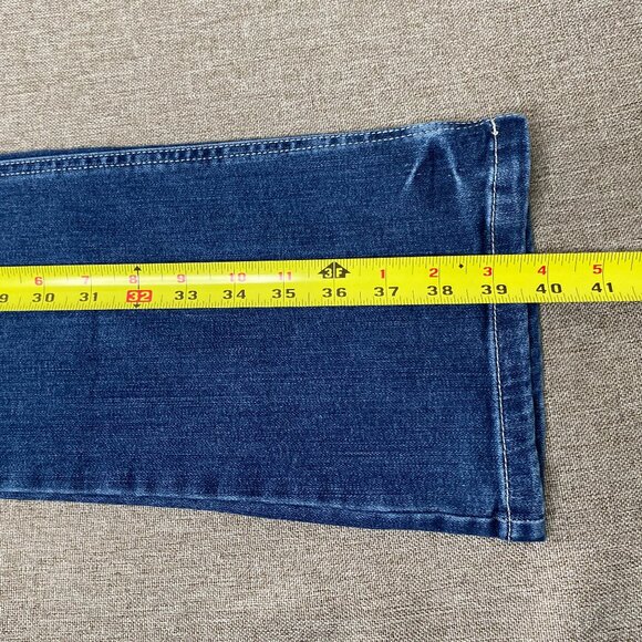 INC International Concepts Boot Leg Denim Jeans Women's 8 Blue Bedazzled Casual - Picture 13 of 16